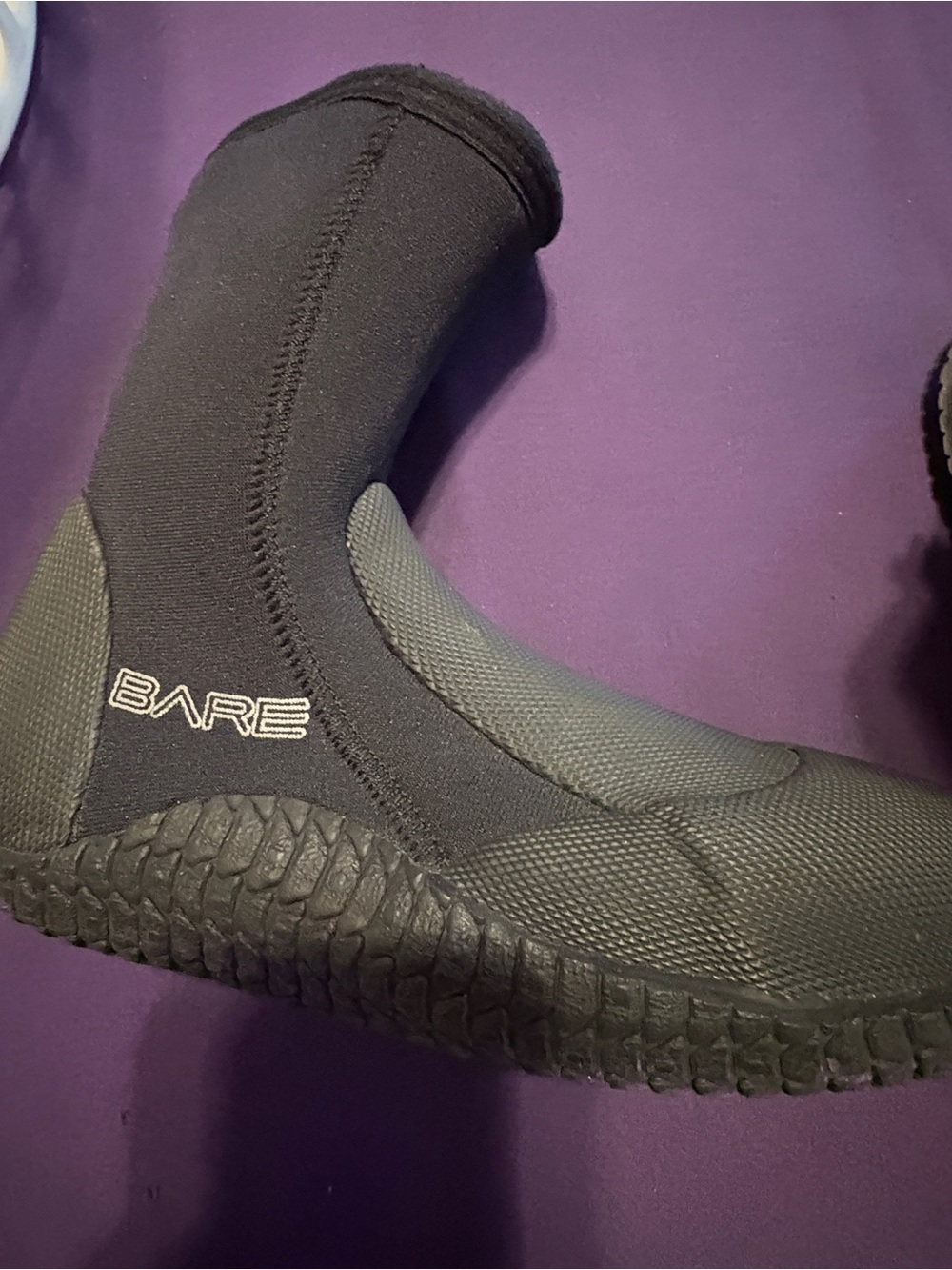 BARE Neoprene Dive Boots- Black Size 4